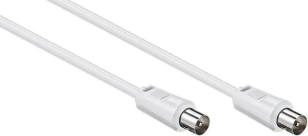 Goobay IEC (m) - IEC (m) koaxialkabel / rak - vit - 1,5 meter