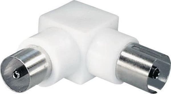 S-Impuls IEC (m) - IEC (v) retvinklet koaksialadapter