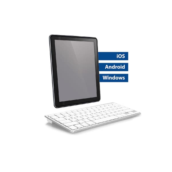 ACT AC5605 Multimediatangentbord Bluetooth | AZERTY/BE layout | iOS - MAC OS - Android - Windows | bärbar | Vit