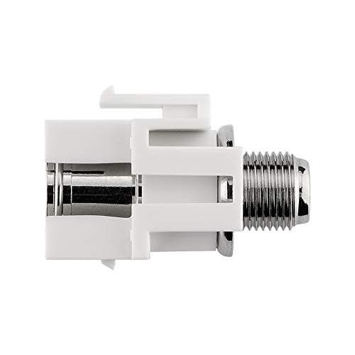 Goobay 79933 Keystone-modul med snap-in-enhet, koaxialkontakt > F-uttag, satellitantennanslutning, infälld montering, plasthölje, silver