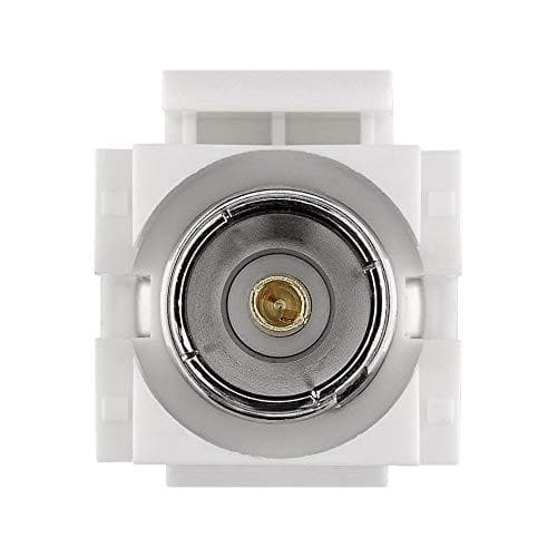 Goobay 79933 Keystone-modul med snap-in-enhet, koaxialkontakt > F-uttag, satellitantennanslutning, infälld montering, plasthölje, silver