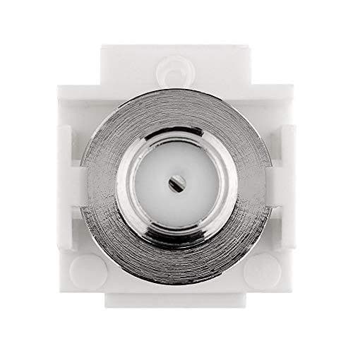 Goobay 79933 Keystone-modul med snap-in-enhet, koaxialkontakt > F-uttag, satellitantennanslutning, infälld montering, plasthölje, silver