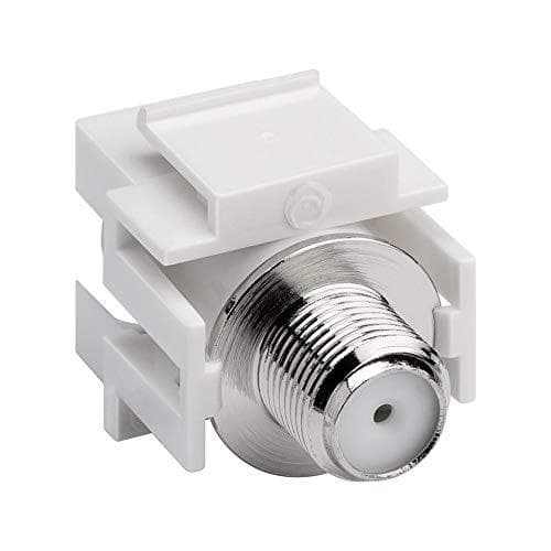 Goobay 79933 Keystone-modul med snap-in-enhet, koaxialkontakt > F-uttag, satellitantennanslutning, infälld montering, plasthölje, silver