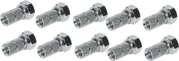 shiverpeaks BASIC-S F-tilslutning, twist-on F-stik til tilslutning af koaksialkabel med en ydre kappe på 6,1 mm (BS85006-10)