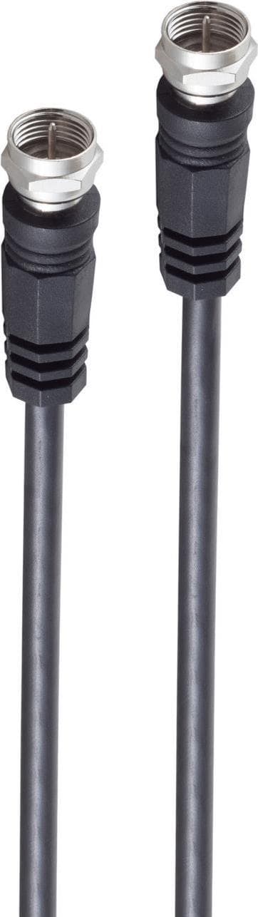 shiverpeaks ®-BASIC-S--Sat anslutningskabel, F-kontakt - F-kontakt, 100 % skärmad, centralstift, > 100 dB, svart, 1,5 m (BS80092-128S)