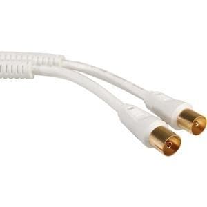 Secomp - antennekabel - IEC-stik han til IEC-stik hun - 10 m - skærmet - 100 dB - hvid