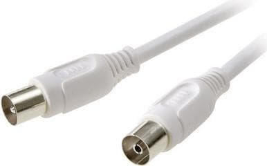 SpeaKa Professional antennetilslutningskabel [1x antennestik 75 Ω - 1x antennestik 75 Ω] 7,50 m 90 dB hvid