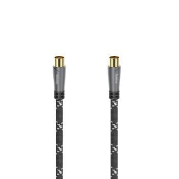 Hama antennkabel, koaxialkontakt - koaxialkontakt, metall, guldpläterad, 1,5 m, 120 dB (00205070)