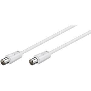 Wentronic Goobay antennetilslutningskabel, hvid, 5 m - IEC/koaksialstik <=> IEC/koaksialstik (68149)