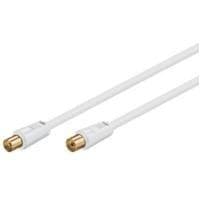 Wentronic Goobay antenneforbindelseskabel, 100% skærmet, forgyldt, hvid, 5 m - koaksialstik <=> koaksialstik (67285)