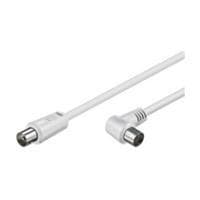 Wentronic Goobay antenne vinkeltilslutningskabel, hvid, 1,5 m - IEC/koaksialstik <=> IEC/koaksialstik 90° (11712)