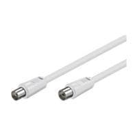 Wentronic Goobay antennetilslutningskabel, 100 % skærmet, hvid, 2,5 m - koaksialstik <=> koaksialstik (50718)
