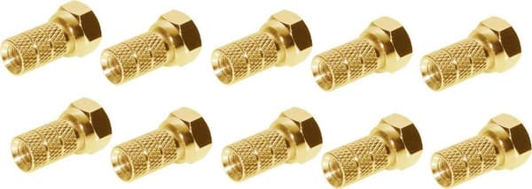 SHVP 85004-10AG – F-liitin 5.2 kullattu isolla mutterilla 10 (BS85004-10AG)