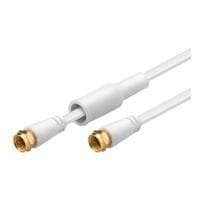 Wentronic Goobay SAT litteä kaapeli, 100 % suojattu, kullattu, säänkestävä, valkoinen, 5 m - F-liitin <=> F-liitin (67296)