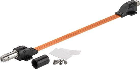 Wentronic Goobay vandtæt SAT vinduesbøsning, ekstrem flad (0,3 mm), brun-sort, 0,5 m - F-fatning <=> F-fatning (71410)