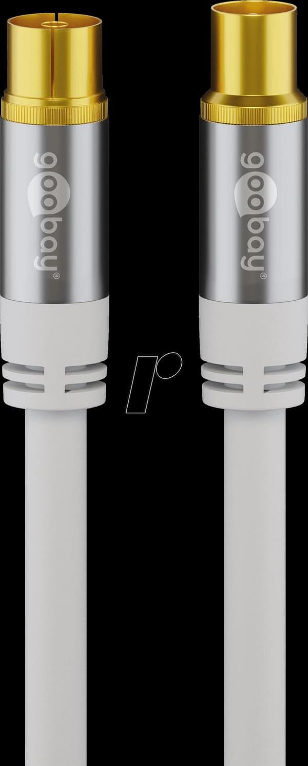 Wentronic goobay - antennkabel - IEC-kontakt (W) till IEC-kontakt (M) - 5 m - 4-lagers skärmning - 135 dB - vit - robust (70319)