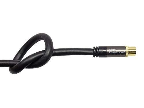 SAT-antennikaapeli SmartFLEX, IEC/koaksiaaliliitin kulmassa pistorasiaan, kullattu, nelinkertainen suojaus, suojaus 120 dB, musta, 1,5 m, Good Connect