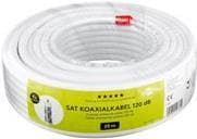 Goobay 120 dB SAT-koaxialkabel, 4x skärmad, 20 m, vit - för digitala SAT- och BK-kabelsystem med innerledare av stål/koppar (49761)