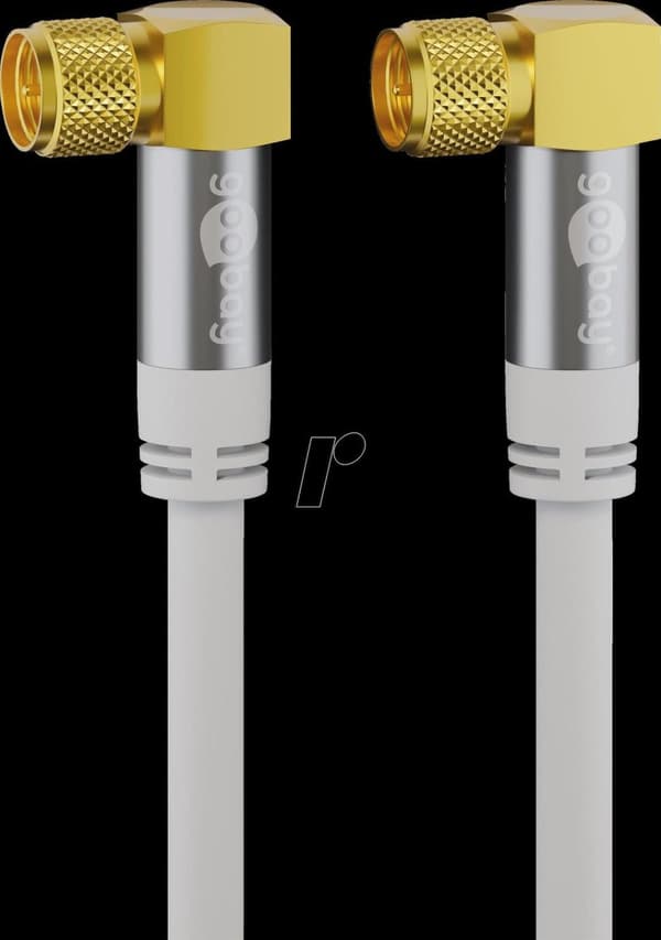 Wentronic goobay - antennekabel - F-stik (M) vinklet til F-stik (M) vinklet - 10 m - 4-lags afskærmning - 135 dB - hvid - robust (70490)