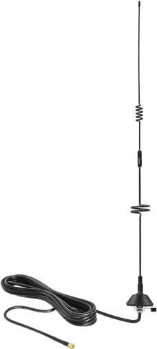 Delock LTE-antenne SMA-stik 5 - 7 dBi rundstrålende fastgjort med monteringssokkel og tilslutningskabel RG-58 3 m udendørs sort (12582)