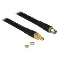 DeLOCK CFD400 LLC400 lavt tab - antenneforlængerkabel - RP-SMA (M) - RP-SMA (W) - 4,0 m - CFD-400 - sort (13016)