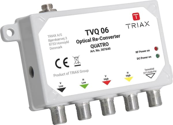 Triax TVQ 06 - Grå - 20 V - 0,4 A - -10 - 60 °C - 26 mm - 61 mm (307640)