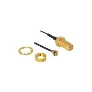 DeLOCK - antennekabel - HF - I-PEX (M) til SMA (W) - 50 cm - sort
