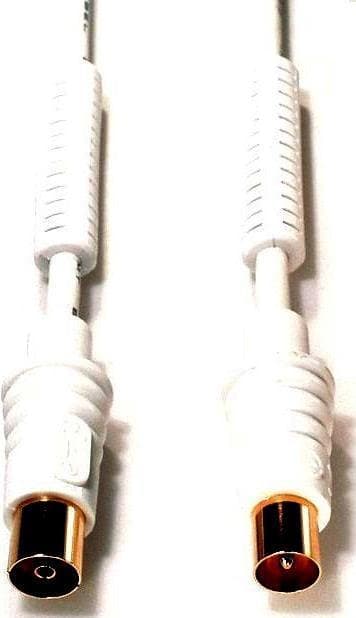 e+p AB 207 G. Stik 1: koaksial, stik 2: koaksial, plettering tilslutningsstik: guld. Kabellængde: 7,5 m, Køn: Han/hun, Farve på produkt: Hvid. Antal i