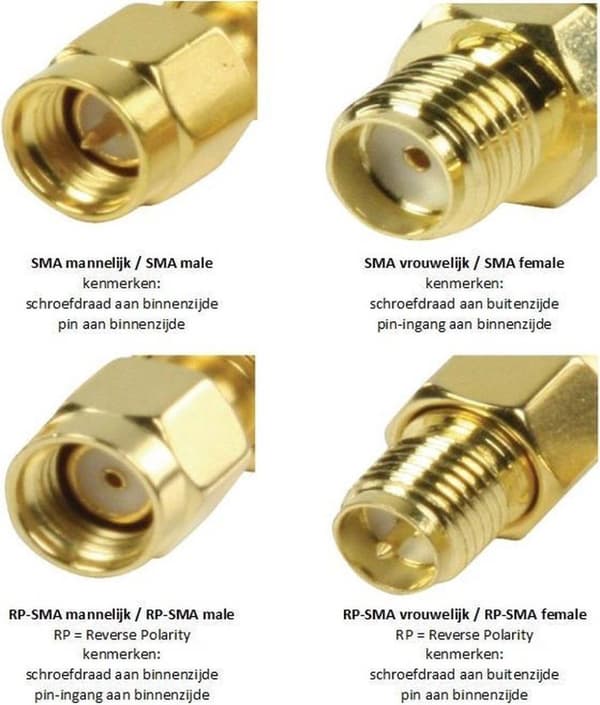 Delock WiFi-antenne Y-adapter [2x SMA-stik - 1x SMA-stik] Guld