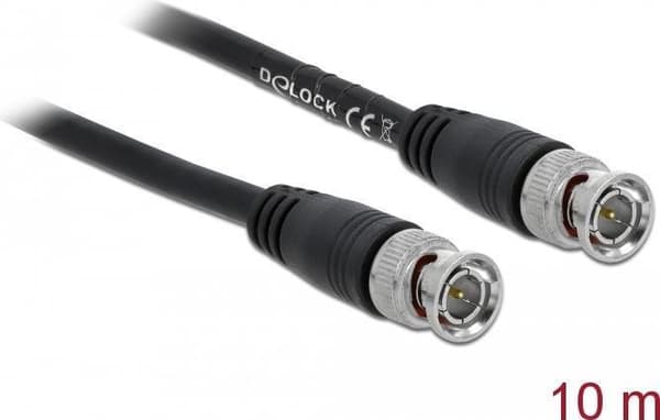 DeLOCK - Videokabel - BNC (M) til BNC (M) - 10,0m - coax - sort (80085)