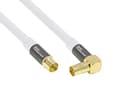 Miniatyrbild 1 av 3: Bra anslutningar GC-M2066 SmartFLEX TV-vinkelantennkabel, 7,5 m, IEC/coax-kontakt vinklad mot uttag, 4-vägs skärmad/120dB/75 Ohm, guldpläterade kontak