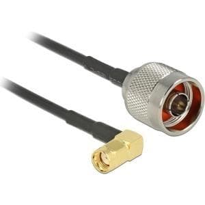 DeLOCK - Antennekabel - N stik (S) lige til RP-SMA (S) vinklet - 30 cm - coax - sort (89579)