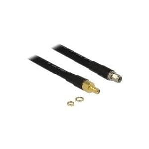 DeLOCK CFD400 LLC400 lavt tab - antenneforlængerkabel - RP-SMA (M) - RP-SMA (W) - 5,0 m - CFD-400 - sort (13017)