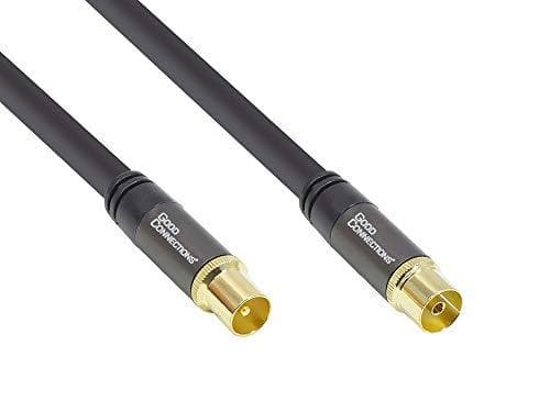 SmartFLEX antennekabel, IEC/koaksialstik til stikkontakt, forgyldt, firedobbelt afskærmning, afskærmning 120dB, sort, 30m, Good Connections® (GC-M2060