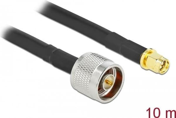 DeLOCK - antennekabel - N-stik (S) til SMA (S) - 10,0m - coax - sort (90449)