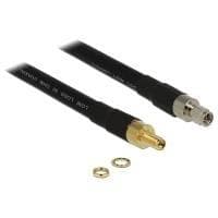 DeLOCK CFD400 LLC400 lavt tab - antenneforlængerkabel - SMA (M) - SMA (W) - 1,0m - CFD-400 - sort (13005)