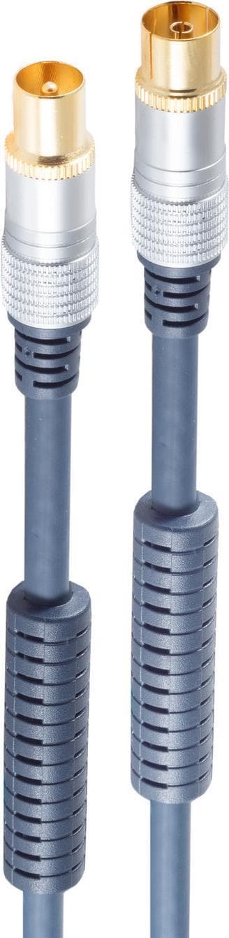 shiverpeaks ®-PROFESSIONAL antennetilslutningskabel, forkromet metal koaksialstik til forkromet metal koaksialstikdåse, kappestrømfilter, komp. Kontak