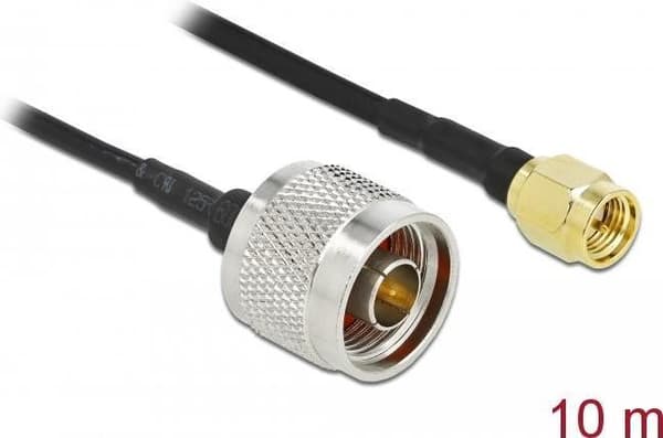 DeLOCK - antennekabel - SMA (S) til N-stik (S) - 10,0m - coax - sort (90468)
