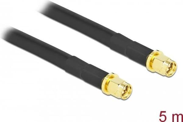DeLOCK - antennekabel - SMA (S) til SMA (S) - 5 m - coax - sort