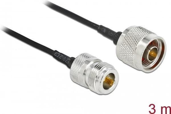 DeLOCK - Antenneforlængerkabel - N-stik (W) til N-stik (M) - 3,0 m - coax - sort (90476)