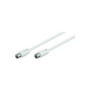 MicroConnect - antennekabel - IEC-stik han til IEC-stik hun - 2,5 m - dobbelt skærmet koaksialkabel - hvid