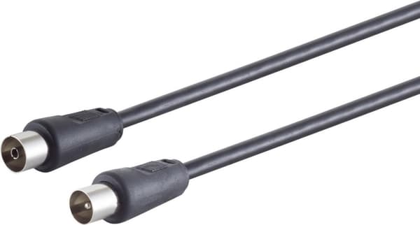 S/CONN antennekabel med maksimal tilslutning, 100 % skærmet, > 100 dB, sort, 7,5 m (80027-128S)