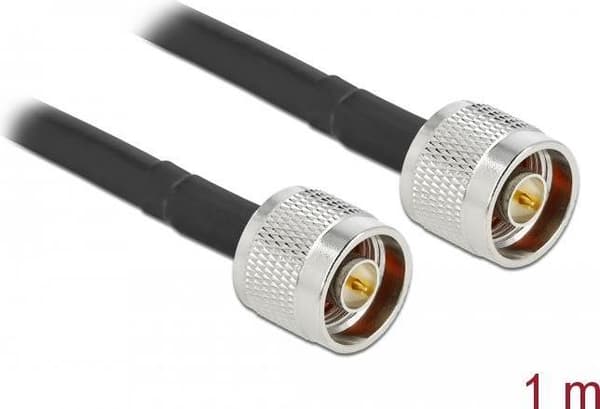 DeLOCK - antennekabel - N-stik (S) til N-stik (S) - 1 m - coax - sort
