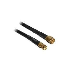 DeLOCK CFD200 Low Loss - antenneforlængerkabel - SMA (M) - SMA (W) - 2,0m - coax - sort (88443)