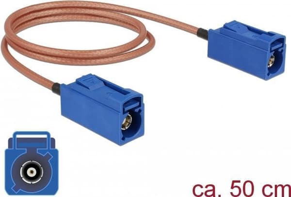 DeLOCK - antennekabel - FAKRA C-stik (F) til FAKRA C-stik (F) - 50 cm - coax (89667)