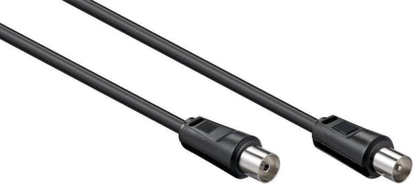 S-Impuls IEC (m) - IEC (v) koaksialkabel / lige - sort - 5 meter