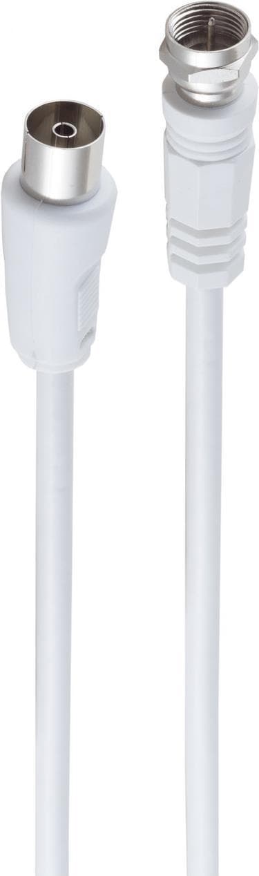 shiverpeaks ®-BASIC-S--antennekabel, 100% skærmet, F-stik til koaksialkobling, RG 59, > 80 dB, hvid, 10m (BS80078-32)