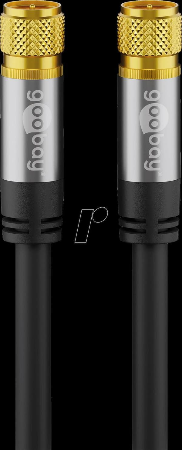Wentronic goobay - antennekabel - F-stik (M) til F-stik (M) - 1 m - 4-lags afskærmning - 135 dB - sort - robust (70661)