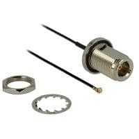 DeLOCK - Antennekabel - HF - N tilslutning (W) - 13cm - sort (89430)