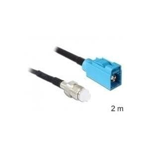 DeLOCK - Antennekabel - FME (F) - FAKRA Z-stik (F) - 2,0m - (RG-174) - Sort (88630)